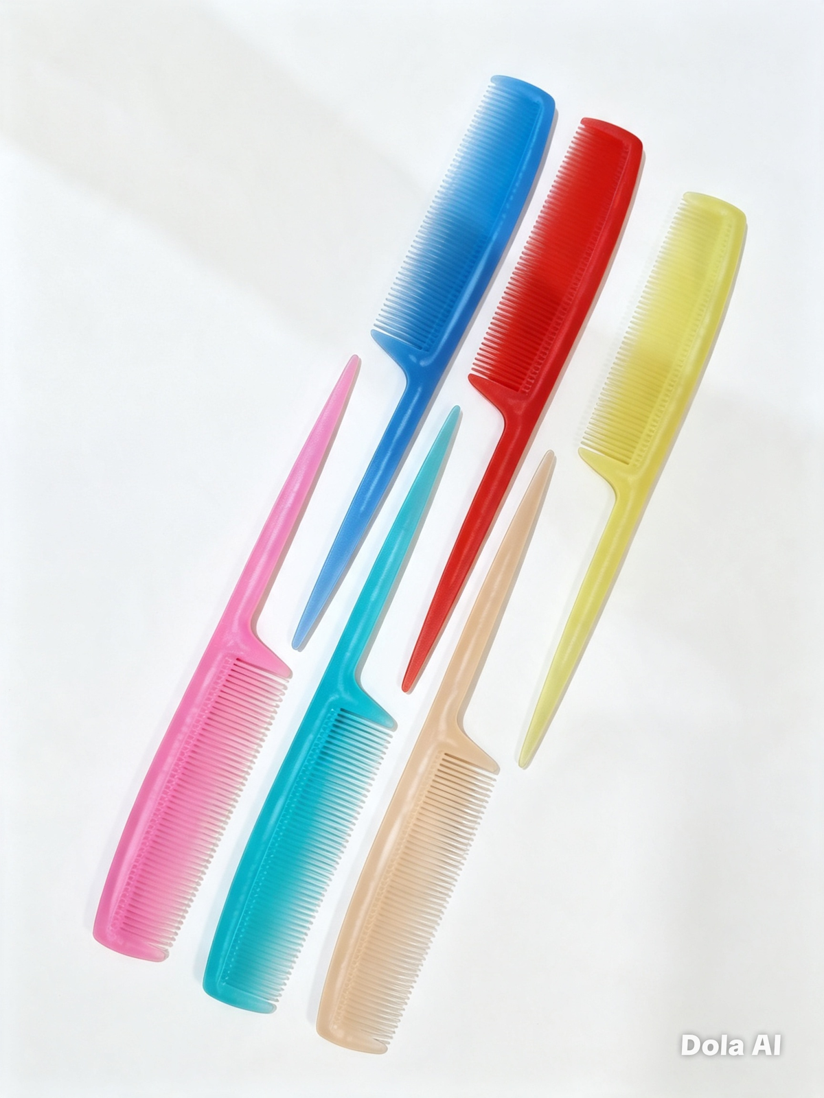Quality Pin Tail Combs. Fine Tooth, Durable 6 x Colourful Designs 19cm
