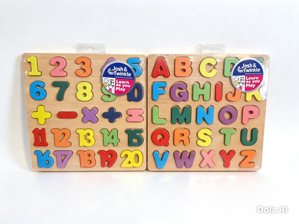 3 Pack Kids Wooden Puzzle Toys, Educational Toys. Letter Numbers Vehicles 3 +