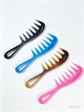 Wide Tooth Hair Comb with Pointed Teeth 18.5cm. Good Quality. 4 Colours to Choose from