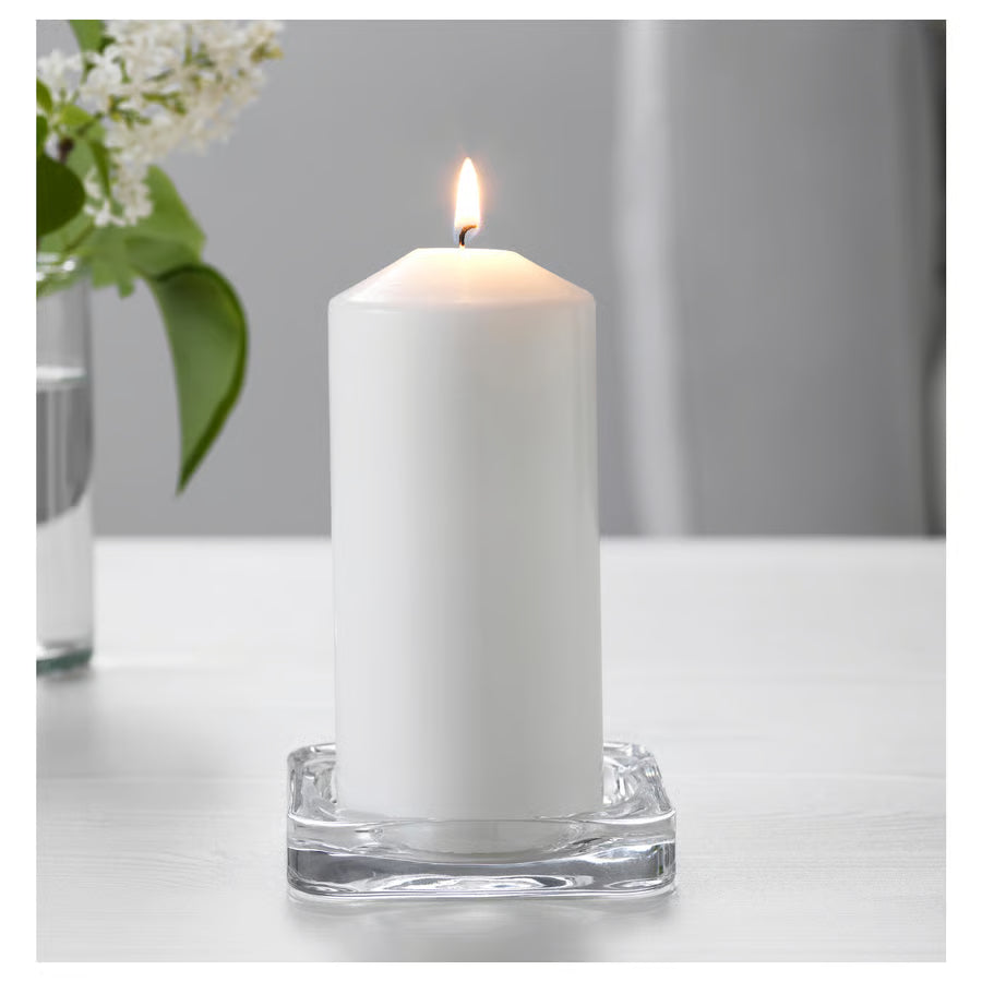 2 Pack Candle dish, clear glass, 10x10 cm. Ikea