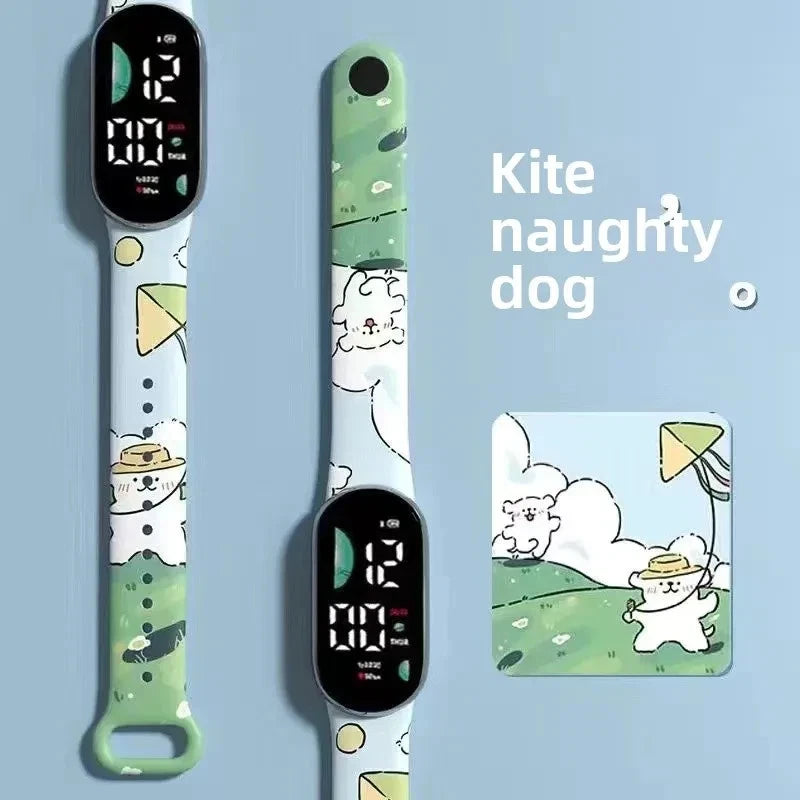 Electronic Watch With Plastic Mirror And Number Display Unisex Oval Dial Feature
