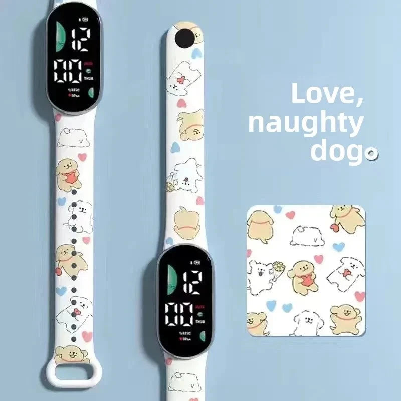 Electronic Watch With Plastic Mirror And Number Display Unisex Oval Dial Feature