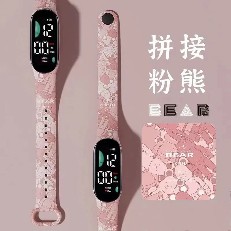 Electronic Watch With Plastic Mirror And Number Display Unisex Oval Dial Feature