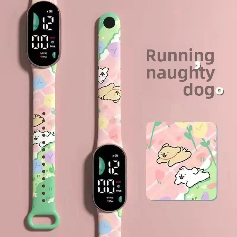 Electronic Watch With Plastic Mirror And Number Display Unisex Oval Dial Feature