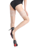 Thigh High Stockings Silicone Lace Top Soft & Silky Sexy Lace Top – Nude M