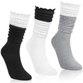 Women's Knee High Socks 3 Pairs Casual Knit Stacked – Multi-Colour