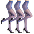 3 Pairs Women's Sheer Tights Control Top Nylon Pantyhose – High Waisted Blue S