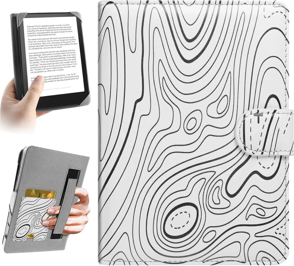 Universal eReader Case 6–7in Compatible Kindle Kobo PocketBook Tolino. White