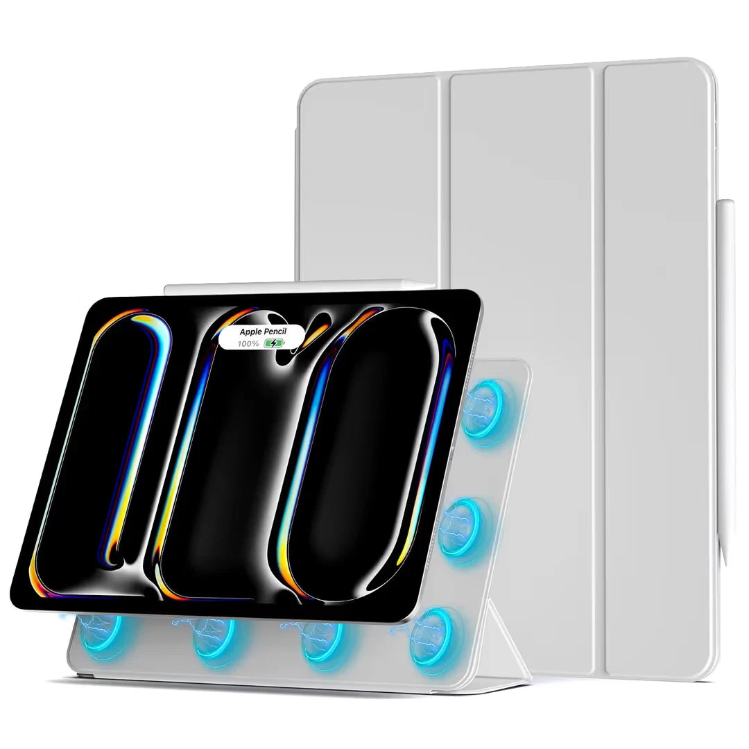 Magnetic Trifold Stand Case for iPad Pro 13in M4 2024 Slim Auto Wake/Sleep Support