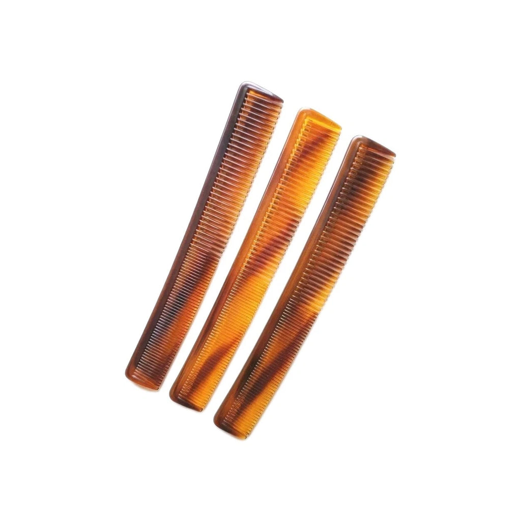 Duralon 3 Pack Professional Thin Barber Hair Grooming Combs 7" Tortoise Shell Colour.