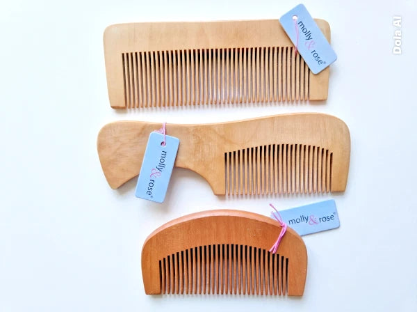 Wooden Hair Combs Set of 3