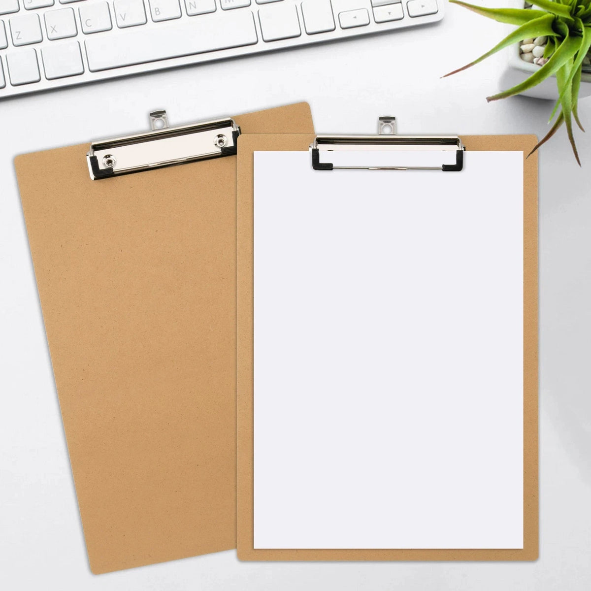 Amazon Basics Hardboard Clipboard 2 Pack Brown Metal 31.8x 22.9cm