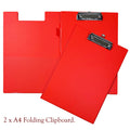 2 Pck Janrax A4 Foldover Clipboard. Neon Orange -Inside Pocket Strong & Durable