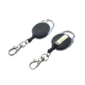 Key Reel with Carabiner - Ring Pull, Chain Belt Clip and I/D Badges. Black