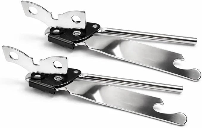 2 Pack Can Opener with Classic Butterfly Design Manual Tin, Bottle & Lid Opener By Duralon