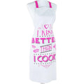 "I Kiss Better Than I Cook" Apron. Fun Novelty Chefs Baker Apron.