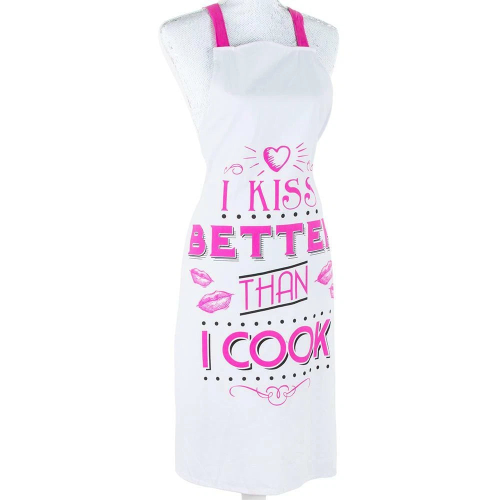 "I Kiss Better Than I Cook" Apron. Fun Novelty Chefs Baker Apron.