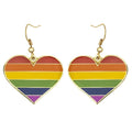 2 Heart Dangle Earrings Rainbow Pride LGBT+ – Rainbow