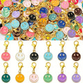 50 x Colourful Smiley Face Enamel Pendant Alloy for Keychain & Bag Accessories