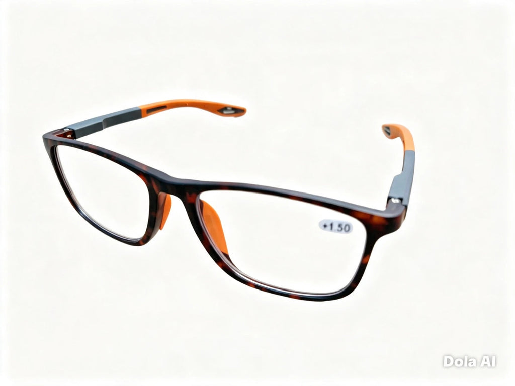 2 Pack Reading, Sports Glasses Unisex UV400 Orange Arms/Dark Speckled Frame. Modern look with striking stand out colours