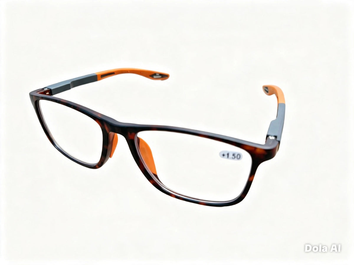2 Pack Reading, Sports Glasses Unisex UV400 Orange Arms/Dark Speckled Frame. Modern look with striking stand out colours