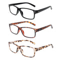 3 Pck Blue Light Reading Glasses Ultra-Light Spring Hinges & 3 x PU Cases & Micro Cloth