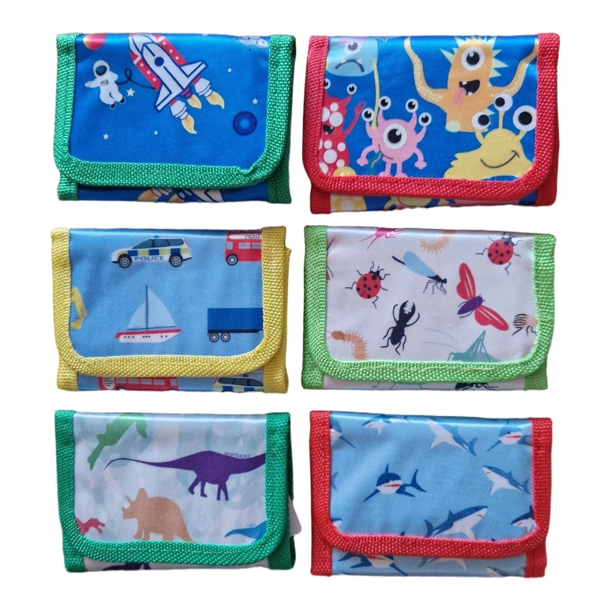 Tri Fold Zip Wallet Children Boys & Girls Assorted Designs Themes 11 x 7cm