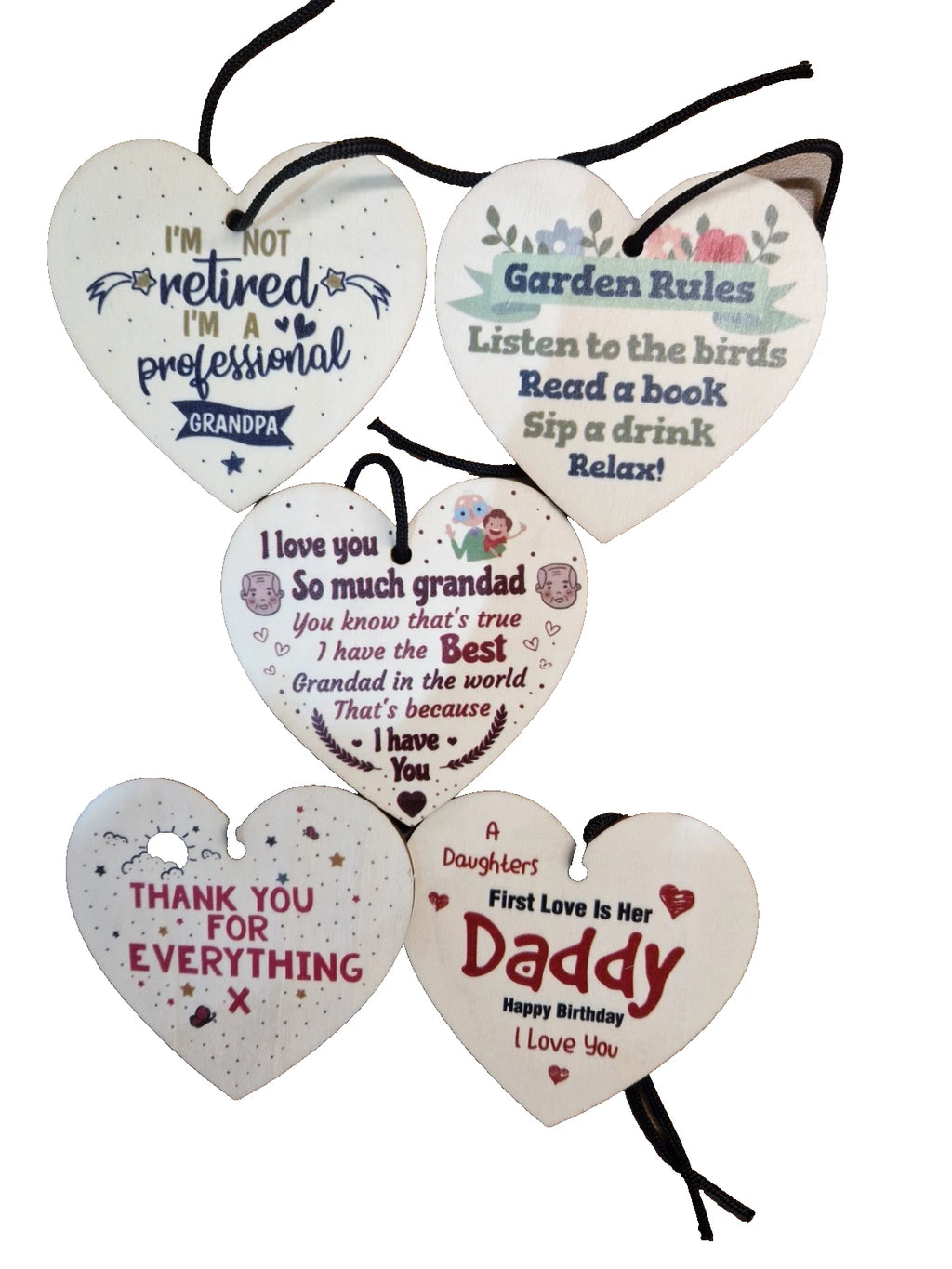Beautiful Wooden Heart Keepsakes – 10 x 10cm – Choose Your Favourite Message
