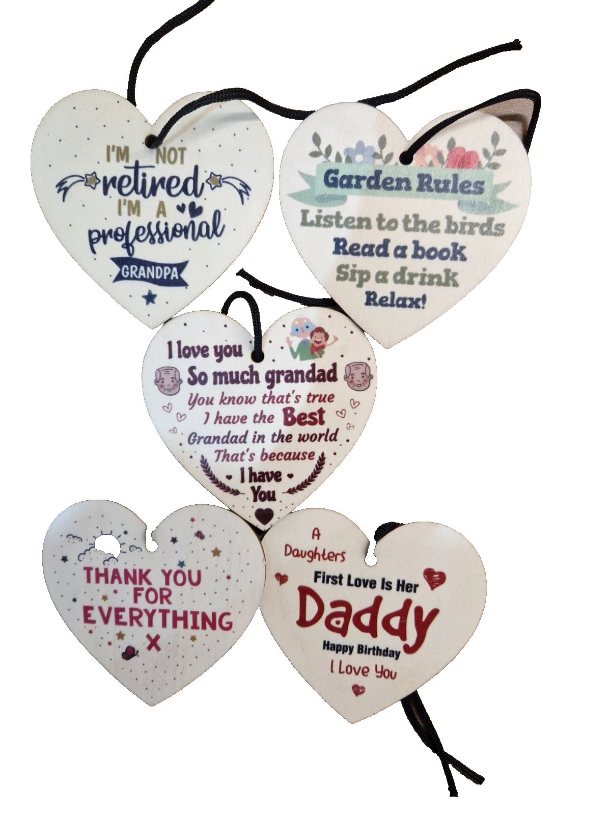Beautiful Wooden Heart Keepsakes – 10 x 10cm – Choose Your Favourite Message
