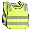 High Visibility Kids Reflective Safety Vests - Neon Yellow, Breathable 47 x 42cm