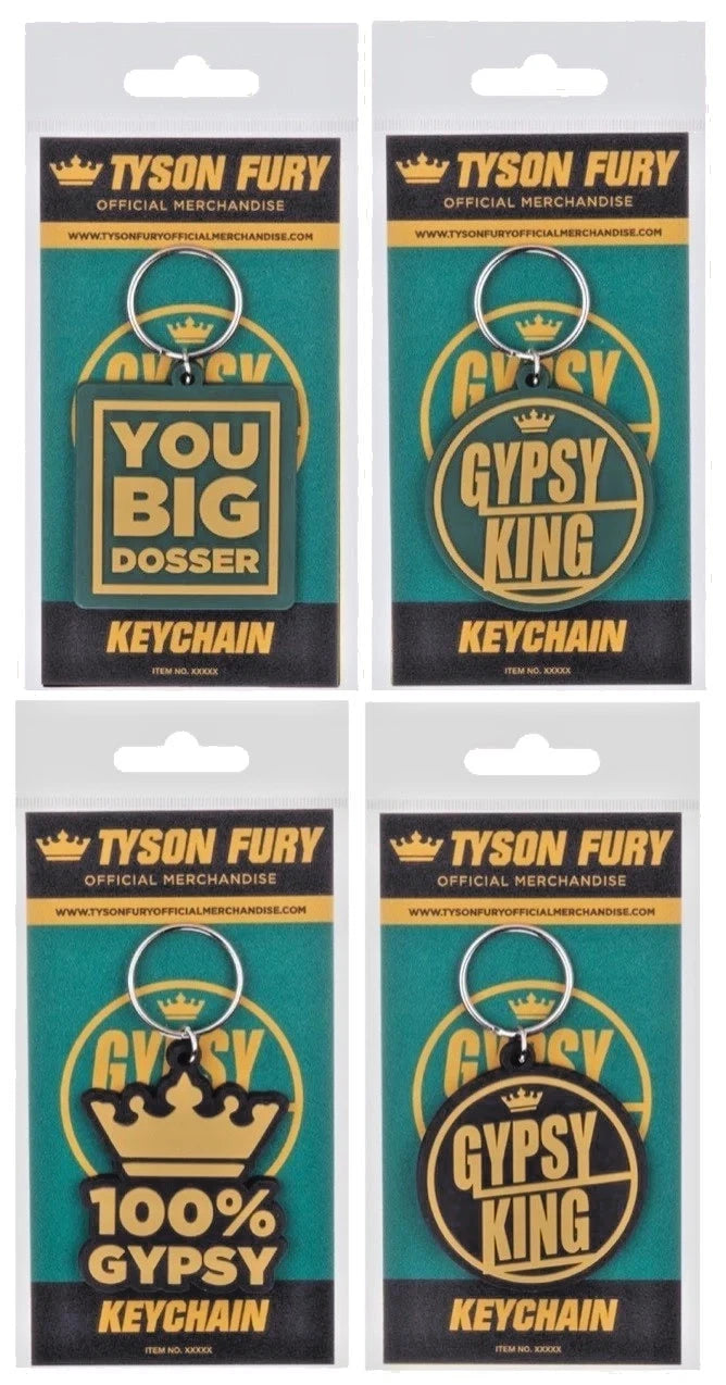 Official Licensed Tyson Fury Gypsy King Keychain Keyring Choose Slogan