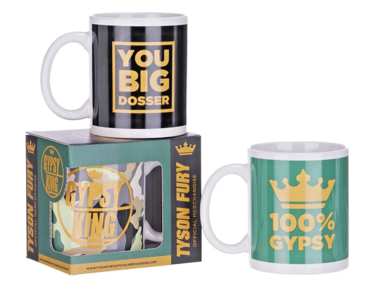 OFFICIAL TYSON FURY GYPSY KING BOXING MUGS IN GIFT BOX