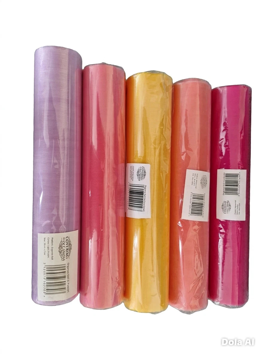 29cm x 25m Organza Sheer Fabric Roll | Elegant Decorative Cloth for Weddings ect