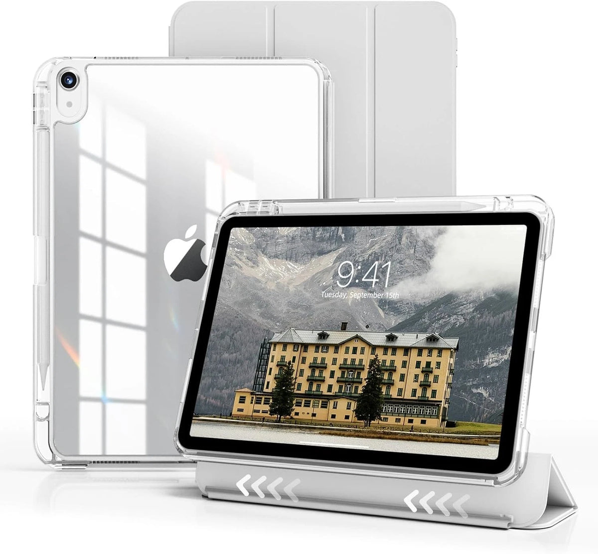 Hybrid iPad Case 11"/10.9" 10 Gen 2022 Sliding Cover Pencil Holder Wake/Sleep