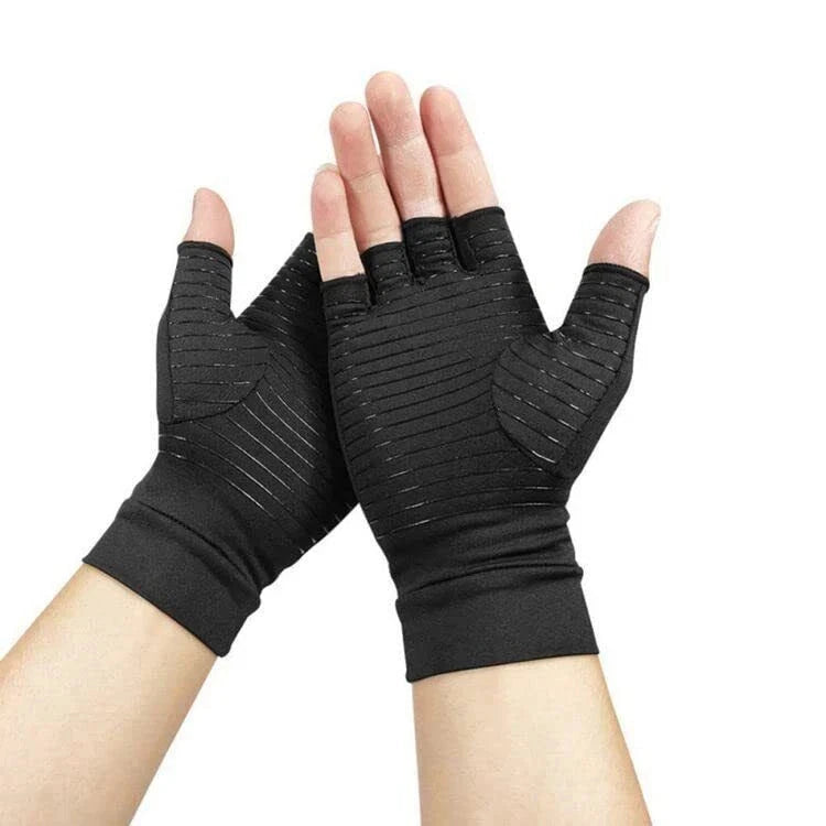 Brace Master 2 Pairs Arthritis Compression Gloves Copper Arthritis Black Large