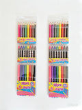 2 x 24 pack Colouring Set - 16x Fibre Pens, 16x Crayons and 16x Coloured Pencils