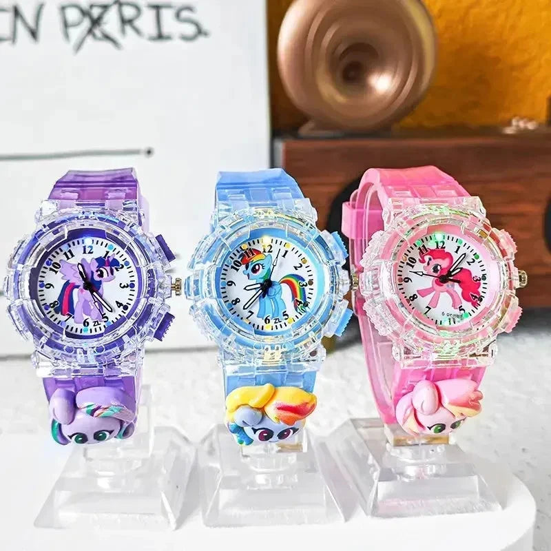 New Luminous Children's Watch Cartoon Pony Paoli Pointer Quartz Cute Watch.