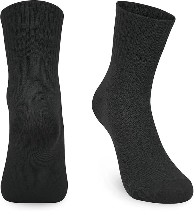 12 Pairs Kids Cotton Athletic Ankle Socks Good Quality for Boys and Girls Black
