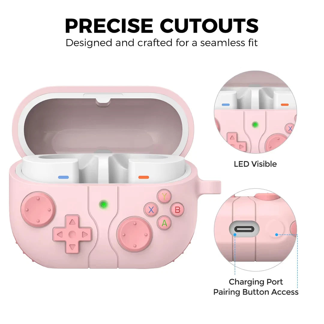 Silicone Case for Samsung Galaxy Buds3 Series Retro Game Console Design. Pink