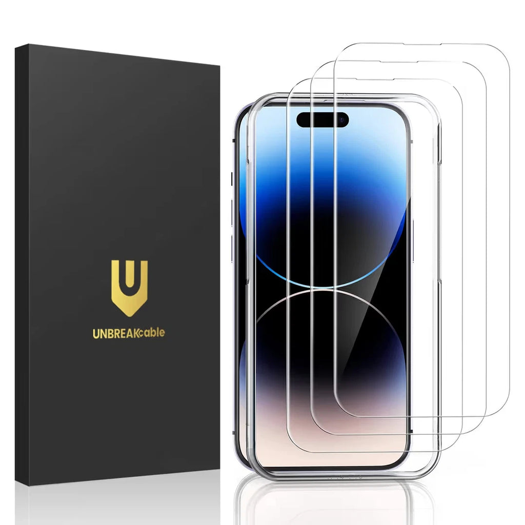 UNBREAKcable Screen Protector for iPhone 14 Pro [3-Pack], 9H Hardness Screen