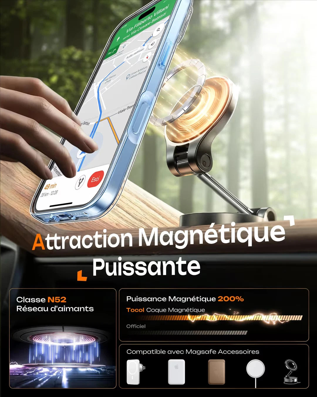 Magnetic iPhone 17 Case, Compatible with MagSafe, Full Camera Protection, Clear