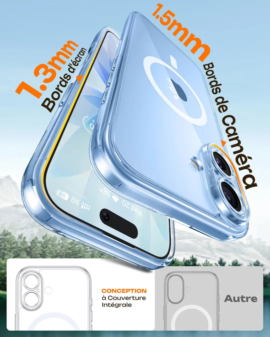 Magnetic iPhone 17 Case, Compatible with MagSafe, Full Camera Protection, Clear