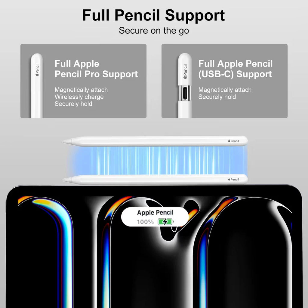 Magnetic Trifold Stand Case for iPad Pro 13in M4 2024 Slim Auto Wake/Sleep Support