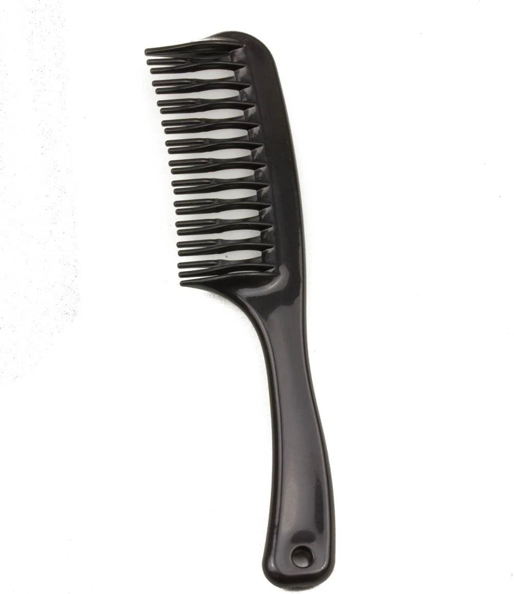 2 PACK Hair Comb Detangling Anti Static Comb with 2-in-1 Teeth Plastic Wide Teeth 20cm. Black & Pink