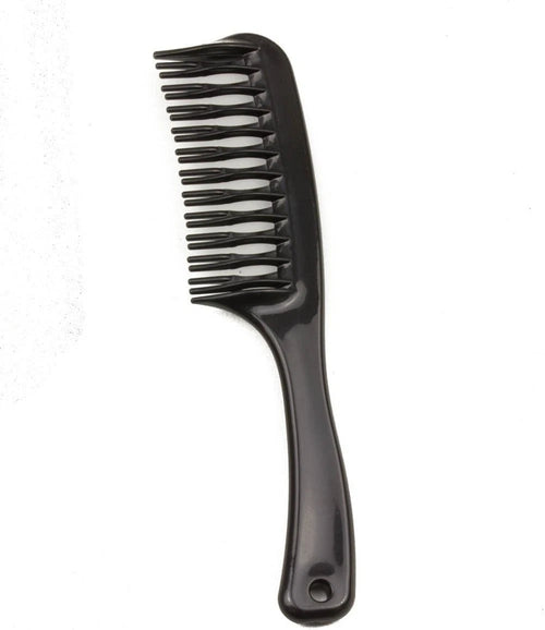 2 PACK Hair Comb Detangling Anti Static Comb with 2-in-1 Teeth Plastic Wide Teeth 20cm. Black & Pink