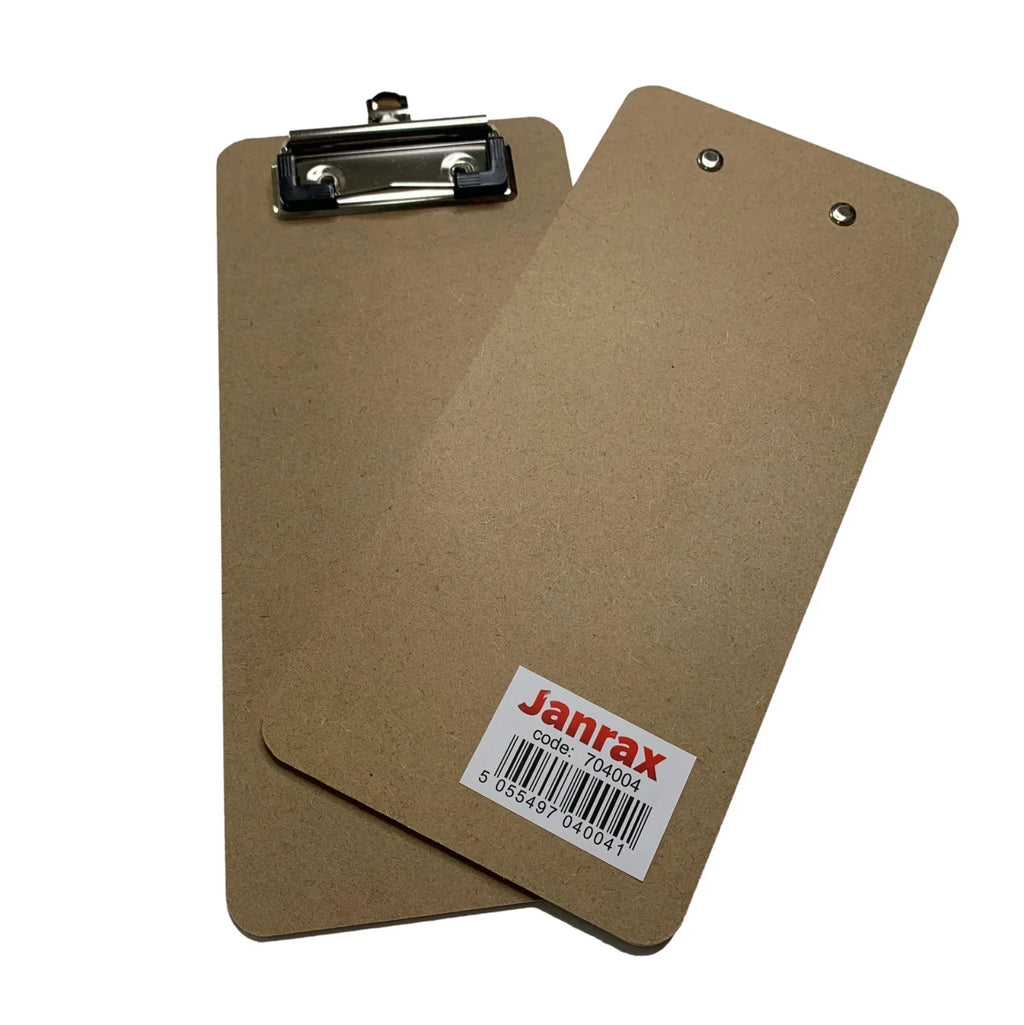Slim Wooden Clipboard for A6 Papers. Includes Hanging Hole and Strong MetalClip