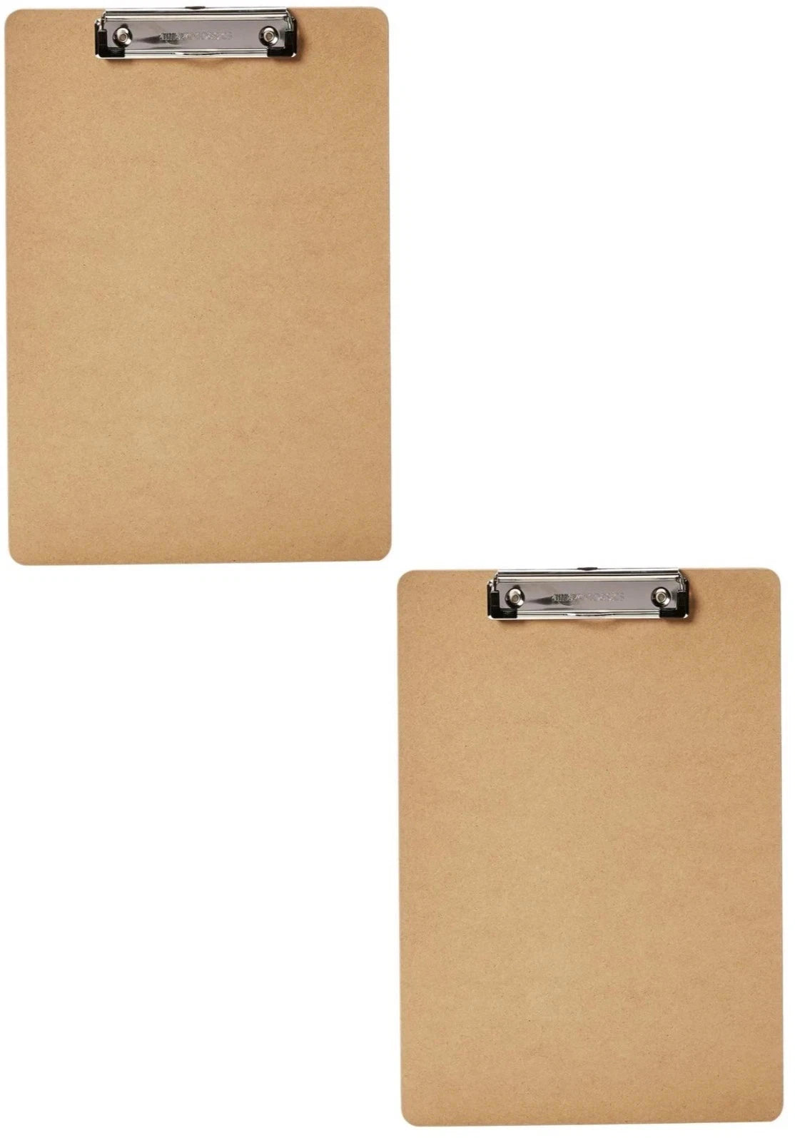 Amazon Basics Hardboard Clipboard 2 Pack Brown Metal 31.8x 22.9cm