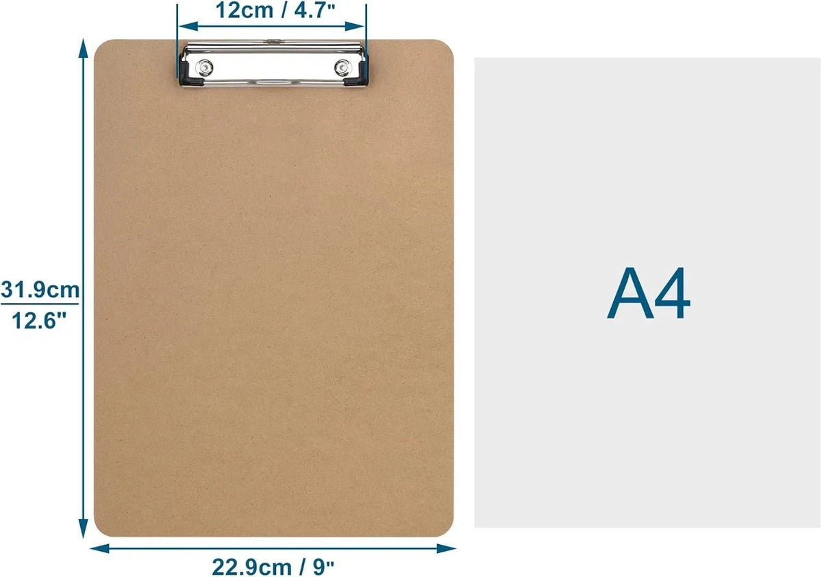 Amazon Basics Hardboard Clipboard 2 Pack Brown Metal 31.8x 22.9cm