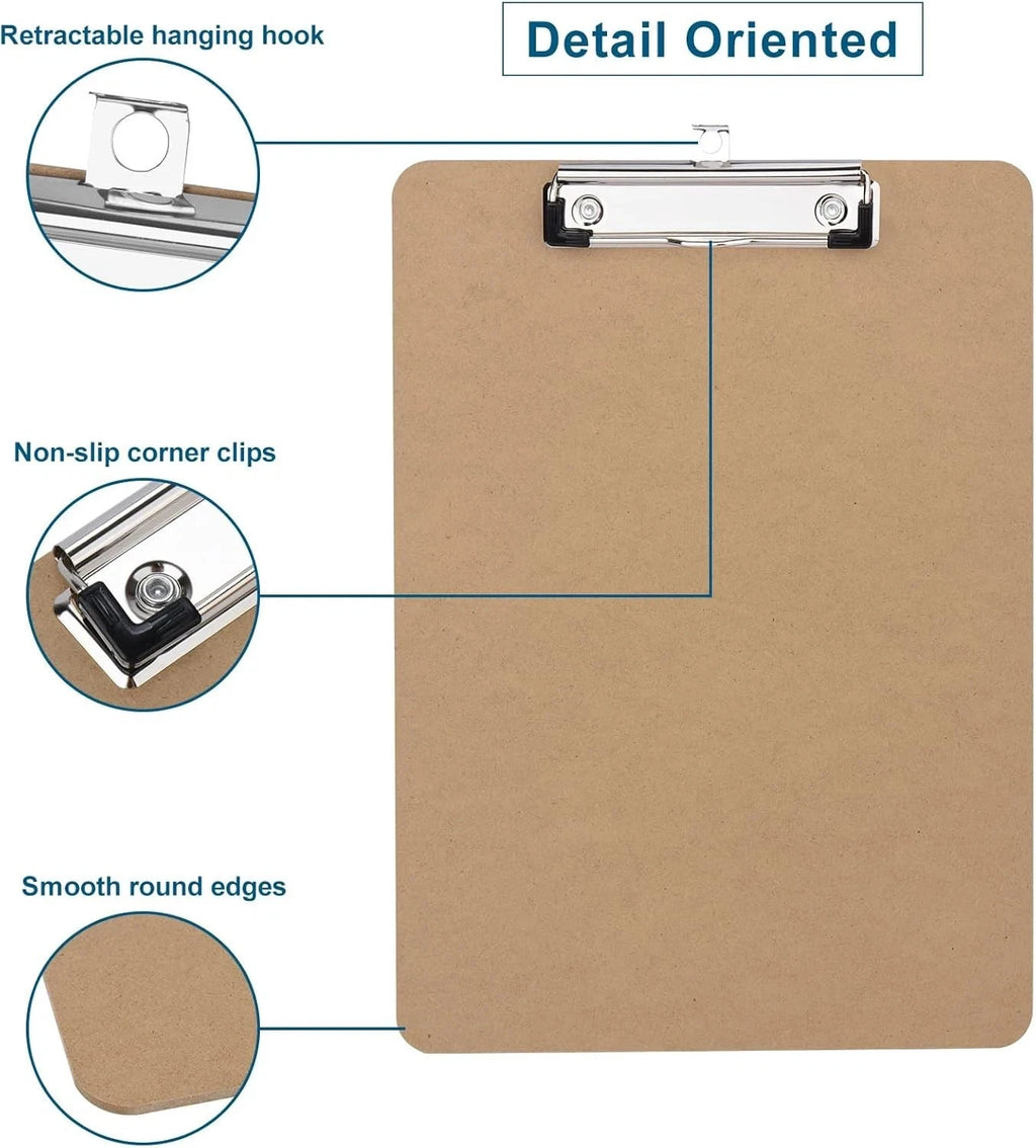 Amazon Basics Hardboard Clipboard 2 Pack Brown Metal 31.8x 22.9cm