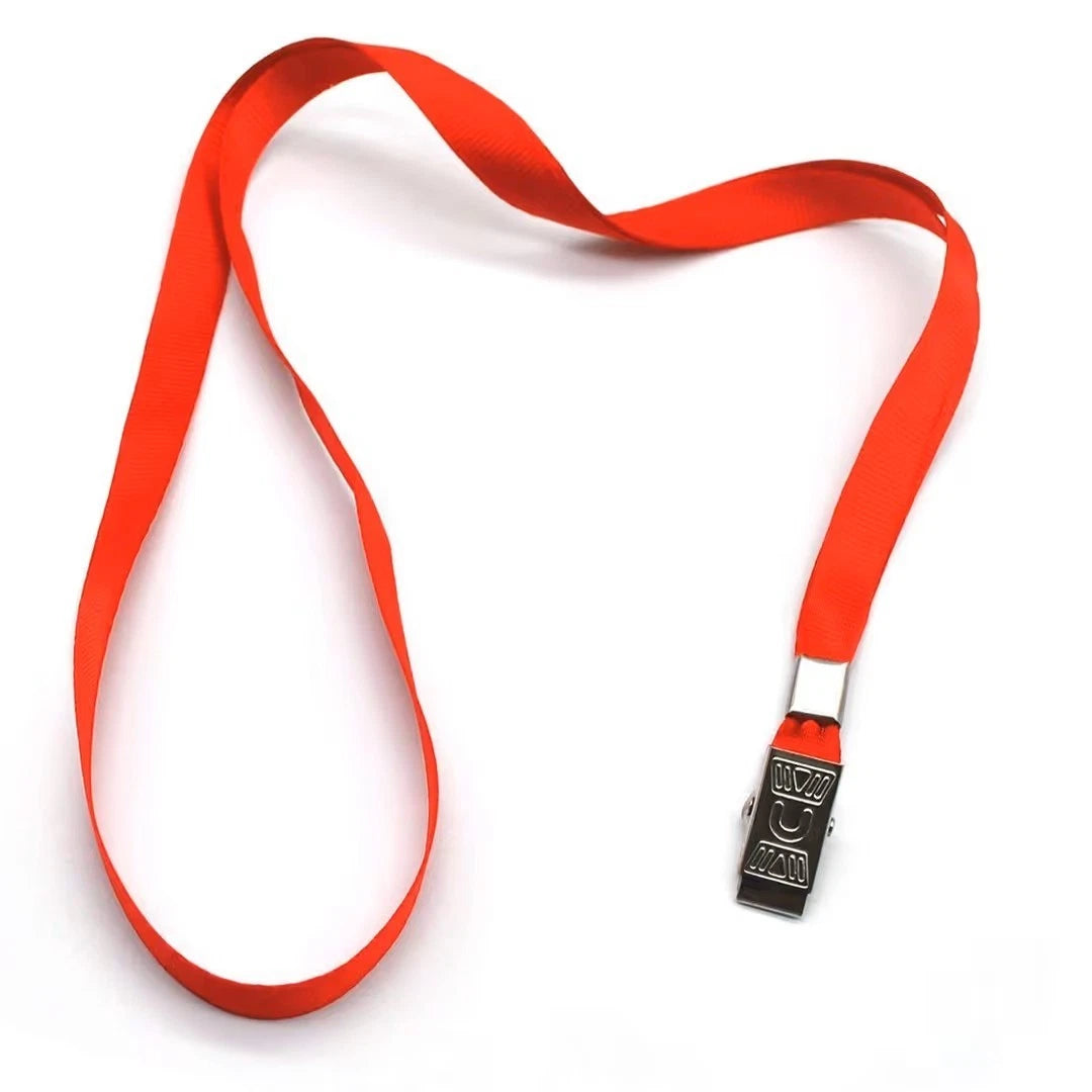 Lanyards Various Pack Sizes 34" Premium Lanyard with Badge Clips Red Pack of 10